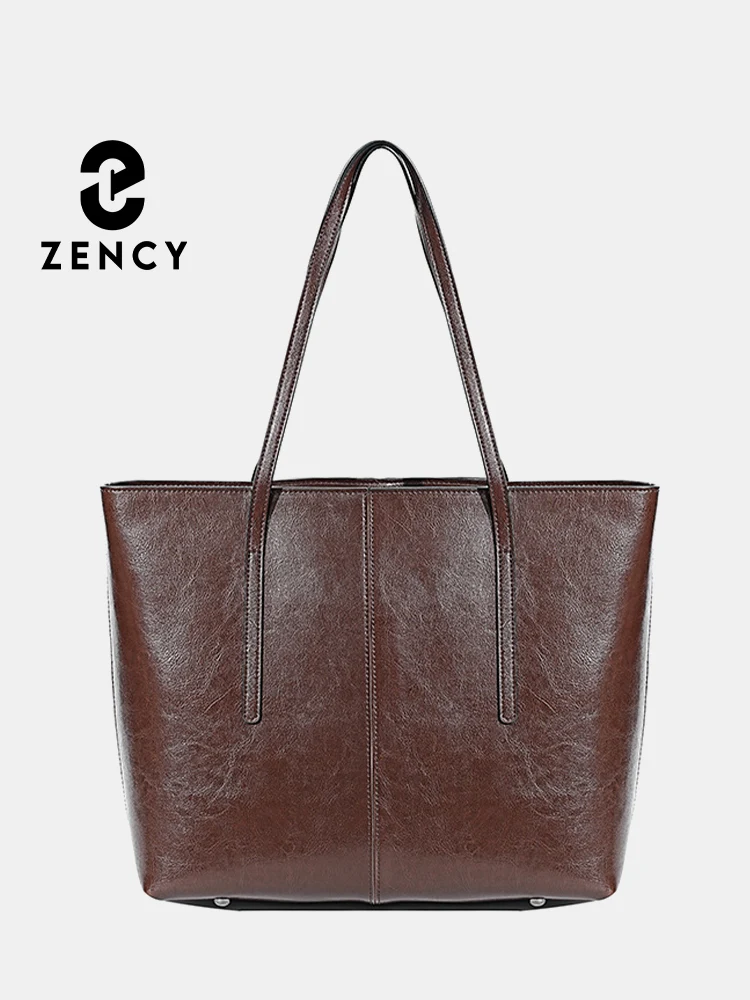 2024 New Coffee Women Handbag 100% Genuine Leather Ladies Shoulder Purse Ladies Black Tote Bag Large Capacity Shopper Bags Brown