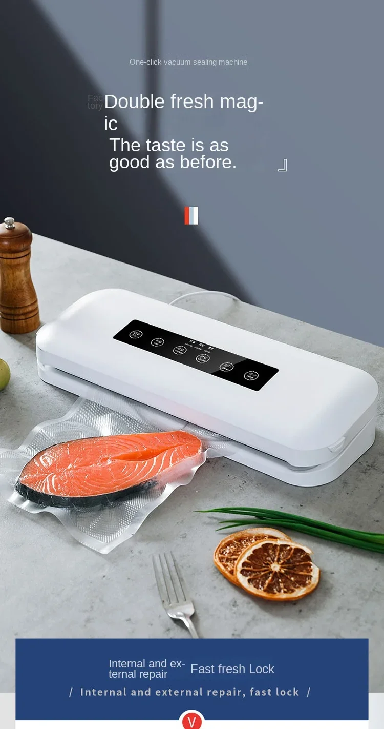 

220V Small Vacuum Sealer for Food Preservation - Automatic Wet and Dry Food Sealing Machine