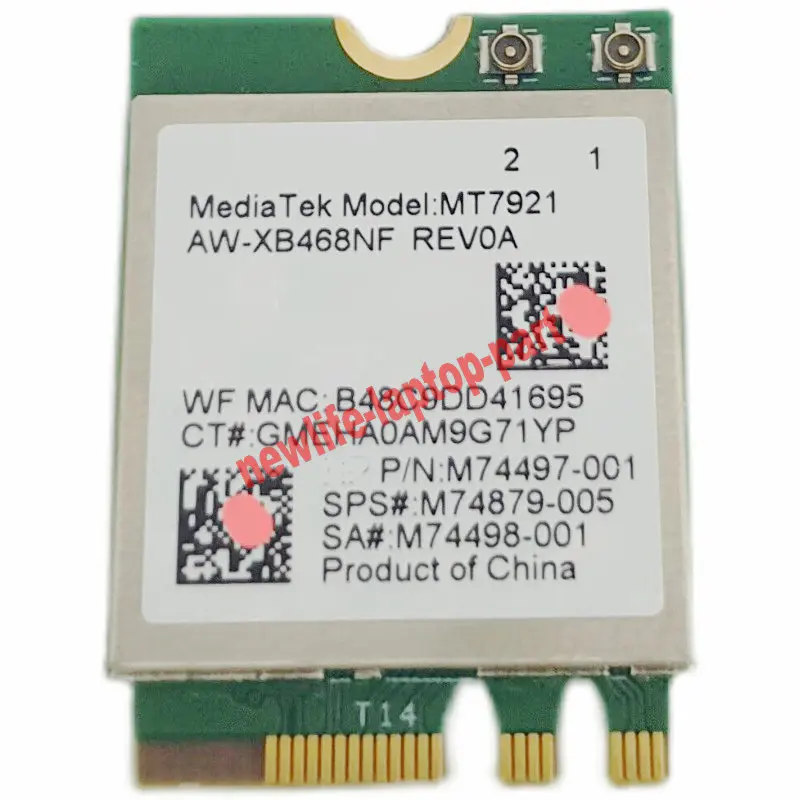 Original MT7921 For HP 15-EG 15-eg0025nr Laptop WLAN WIFI Wireless BLUETOOTH Card M74497-001 M74879-005 Free Shipping