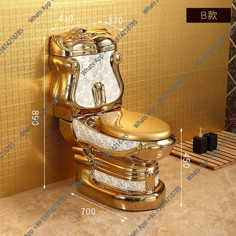 

Европейский двор Золотой туалет Ретро отель рельефный туалет Креативный туалет Ванная комната Бесшумный большой диаметр