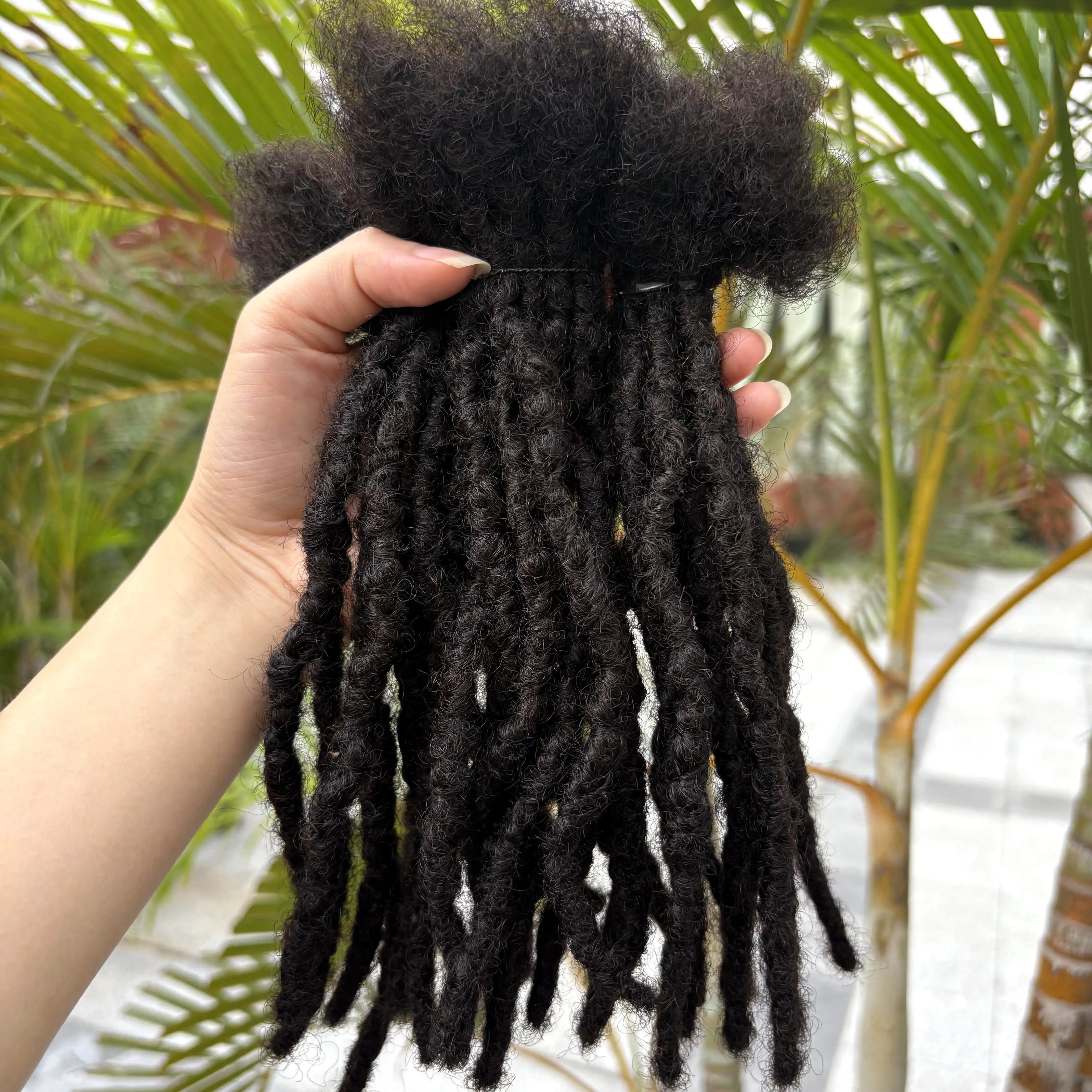 0,1-0,6 cm 4-8 Zoll 100% Echthaar Inter-Loc-Extensions, handgefertigte Dreadlock-Extensions für Männer, Frauen und Kinder, können gefärbt werden – Detail 16