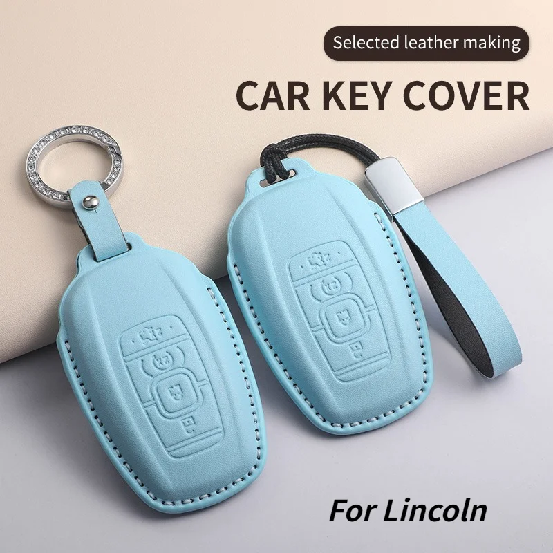 Funda para llave de coche, carcasa para Lincoln Continental MKC MKZ MKX Navigator Nautilus Zephyr Aviator, llavero para coche, antiarañazos, PU