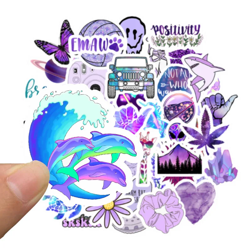 

10/30/50pcs Vsco Star Purple Personalized Fashion Classic Cool Decals Sticker Mug Laptop Gradient Mobile Phone Girl Toys