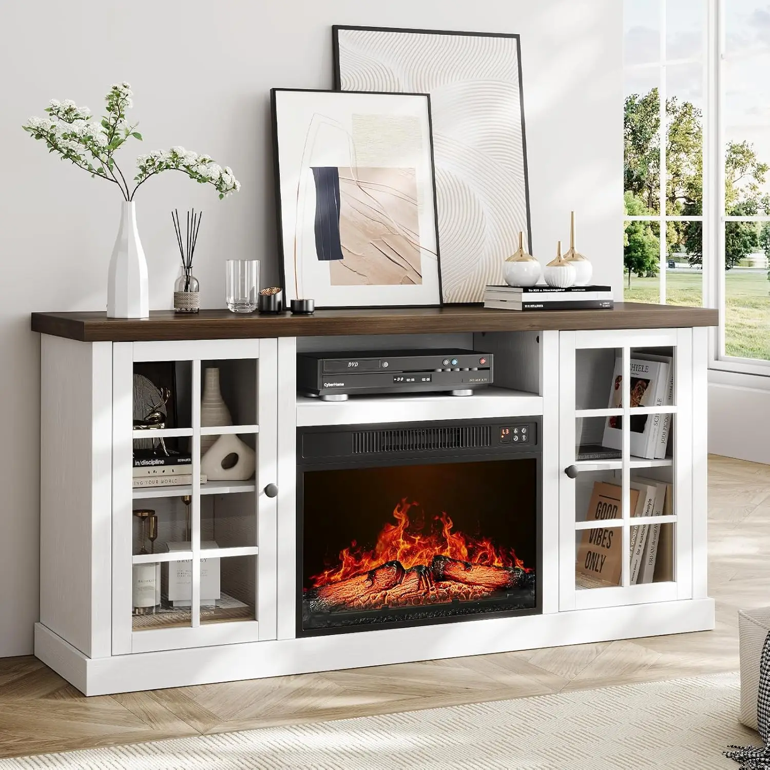 59 Inch Fireplace T…