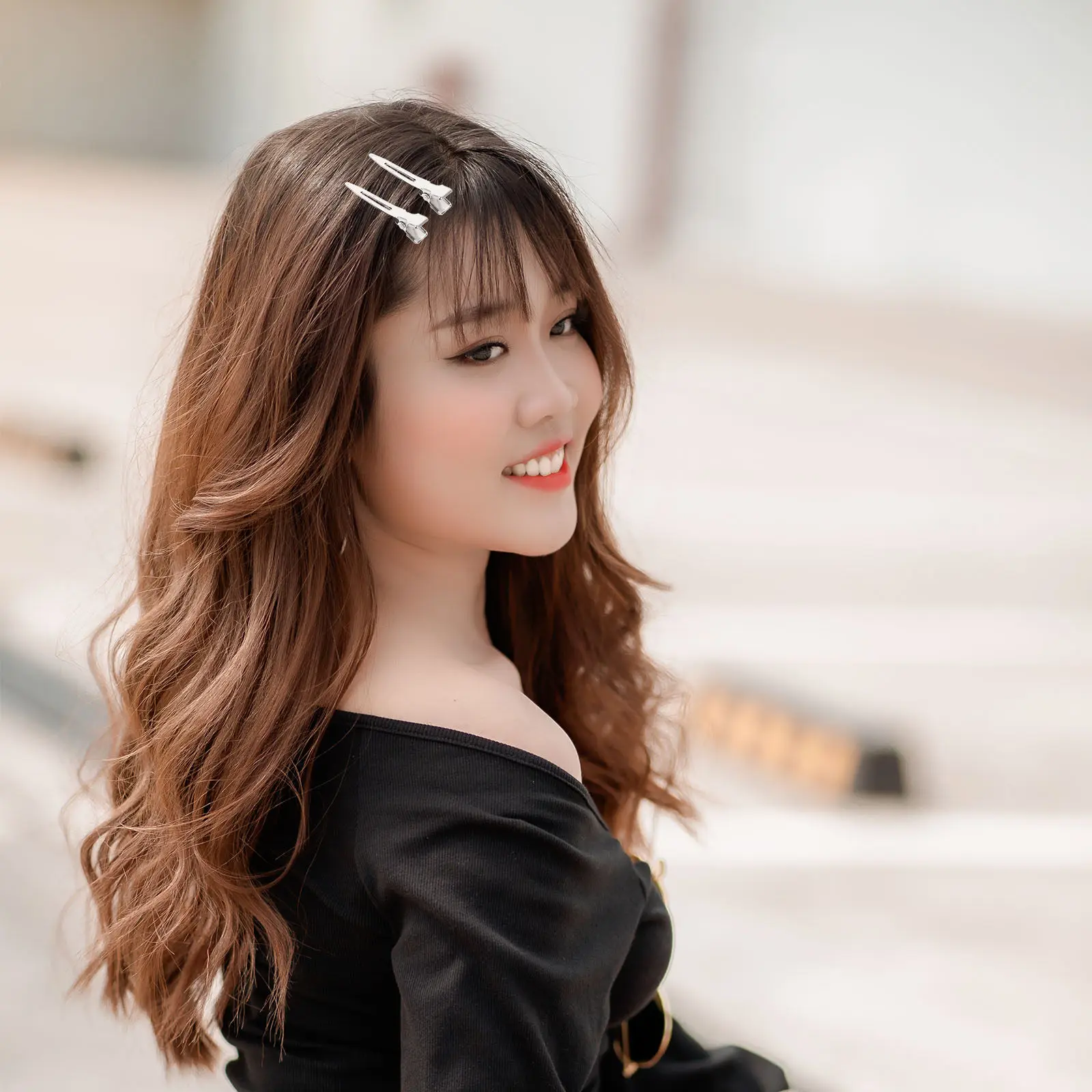 

50Pcs Duckbill Hair Clips Metal Alloy Sectioning Styling Clips for Women Salon Hairdressing Accessories Hollow Out Design