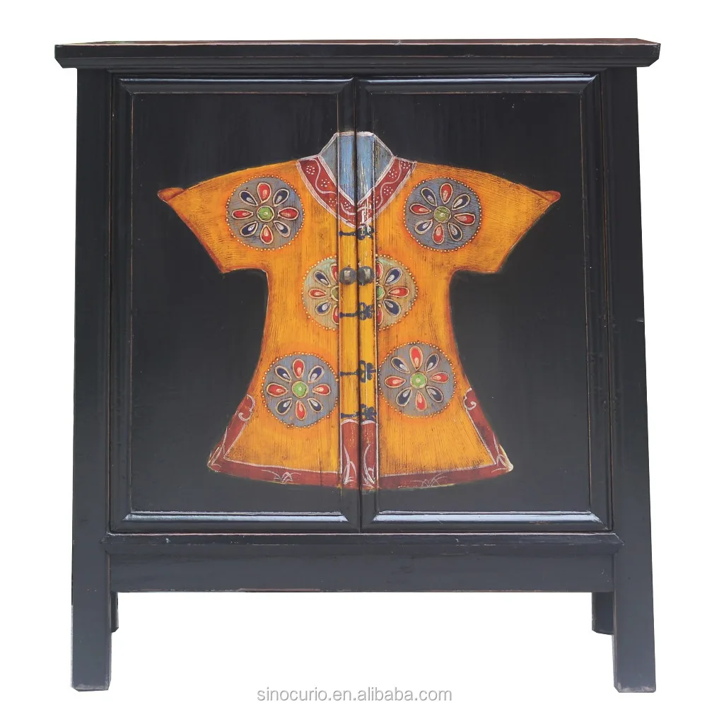 

Chinese Antique Asian Clothes Painted Wooden Cabinet Furniture