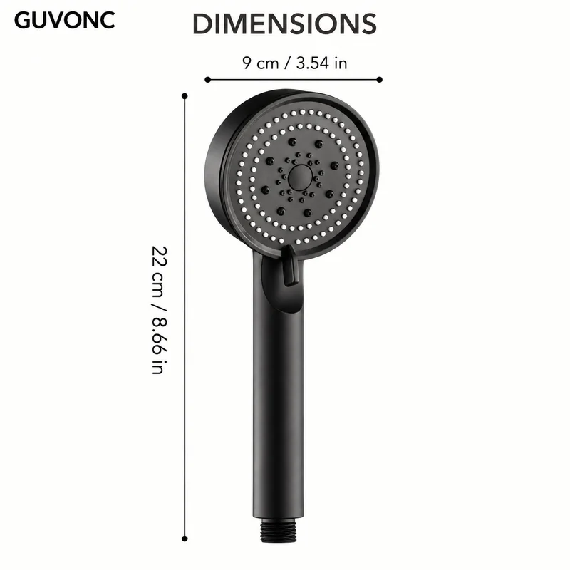 High Pressure Handheld Shower Head, 5 Spray Modes Replacement Shower Nozzle for Home Bathroom Shower Fixture