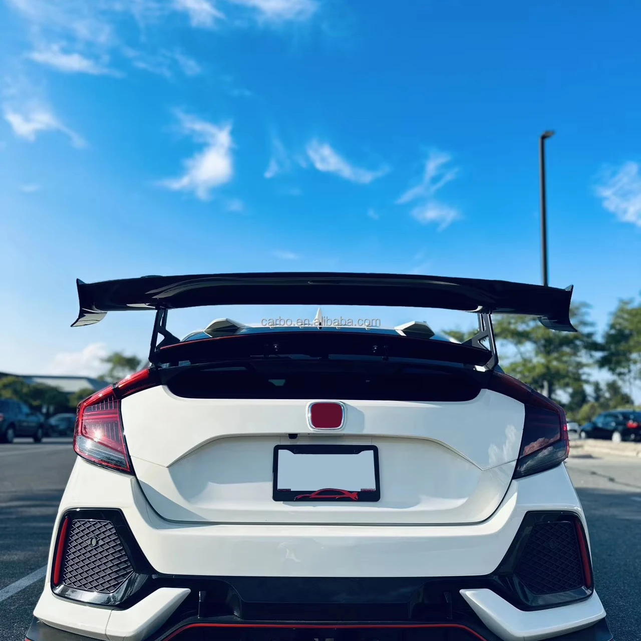 

New Led Spoiler Lamp For Honda Civic Hatchback 2020 American Version Electric Rear Wing Lifting Tail Spoiler With LED Lamp