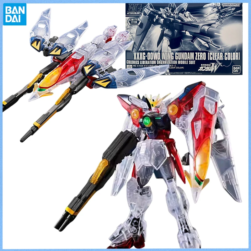 

BANDAI натуральная HG 1/144 WING GUNDAM ZERO (прозрачный цвет) аниме-фигурка подвижная игрушка аниме периферийная кукла для коллекционеров
