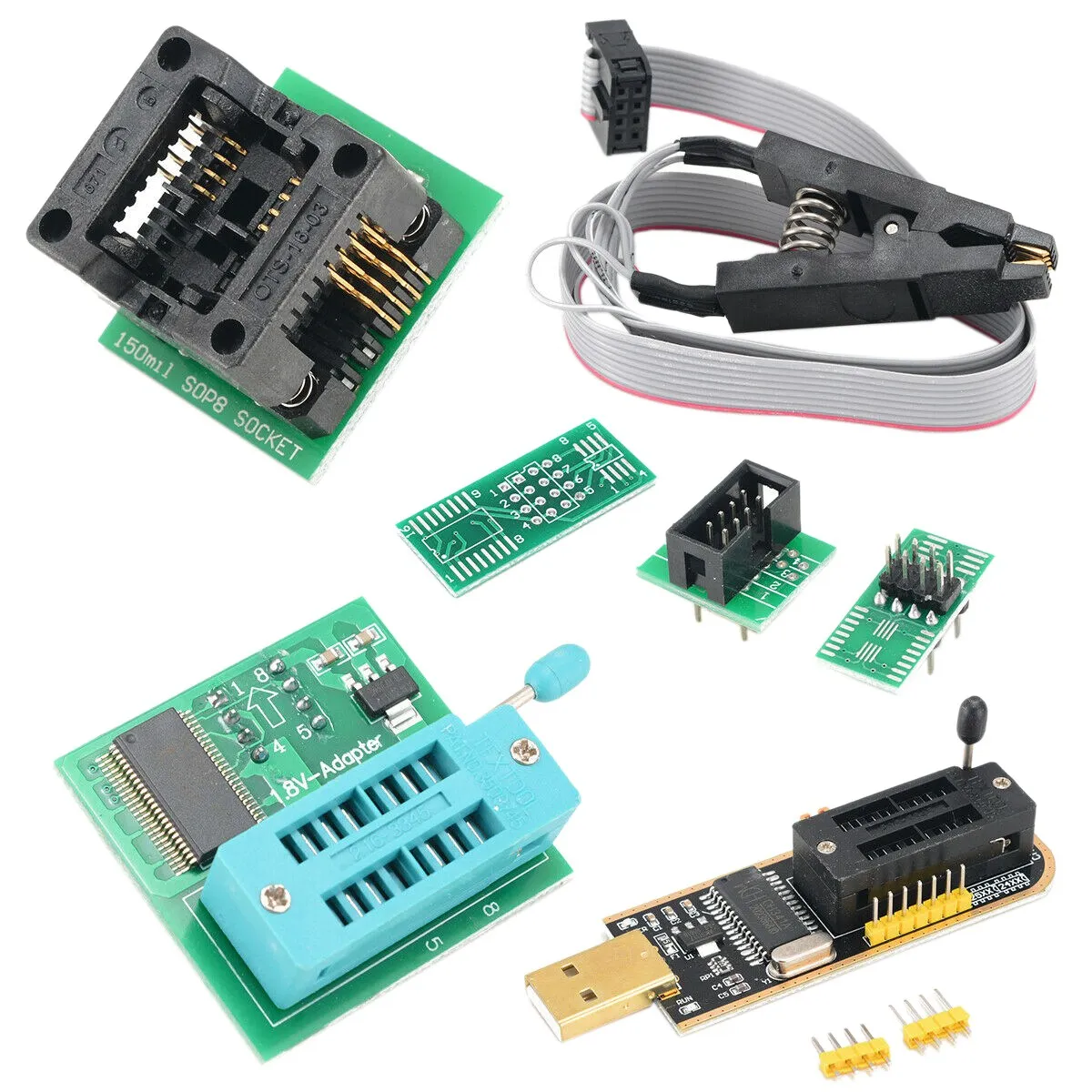 

Adaptateur Usb 1.8V Module Adaptateur Soic8 Programmeur Clip de Test Soic8 Sop8 pour