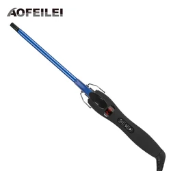 Aofeilei nova chegada profissional 9mm ondulação do cabelo ferro vacilar pêra flor cone elétrica curling wand rolo ferramentas estilo