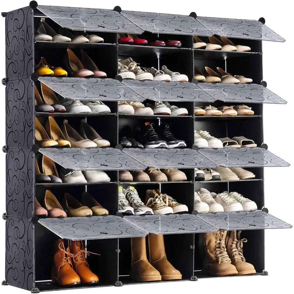 

Portable Shoe Rack Organizer, 48-Pair Tower Shelf Storage Cabinets, Plastic Shoes Organizer for Entryway, Expandable for Heels,