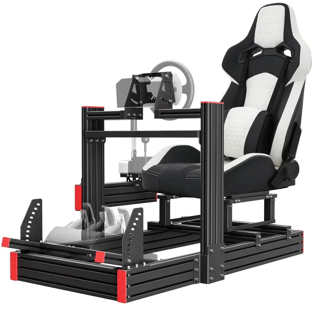 

Racing Simulator Cockpit Stand with Elite Series Racing Seats or /Thrusaster/anatec G29 G920 G923 T80 T300,djustable Stee