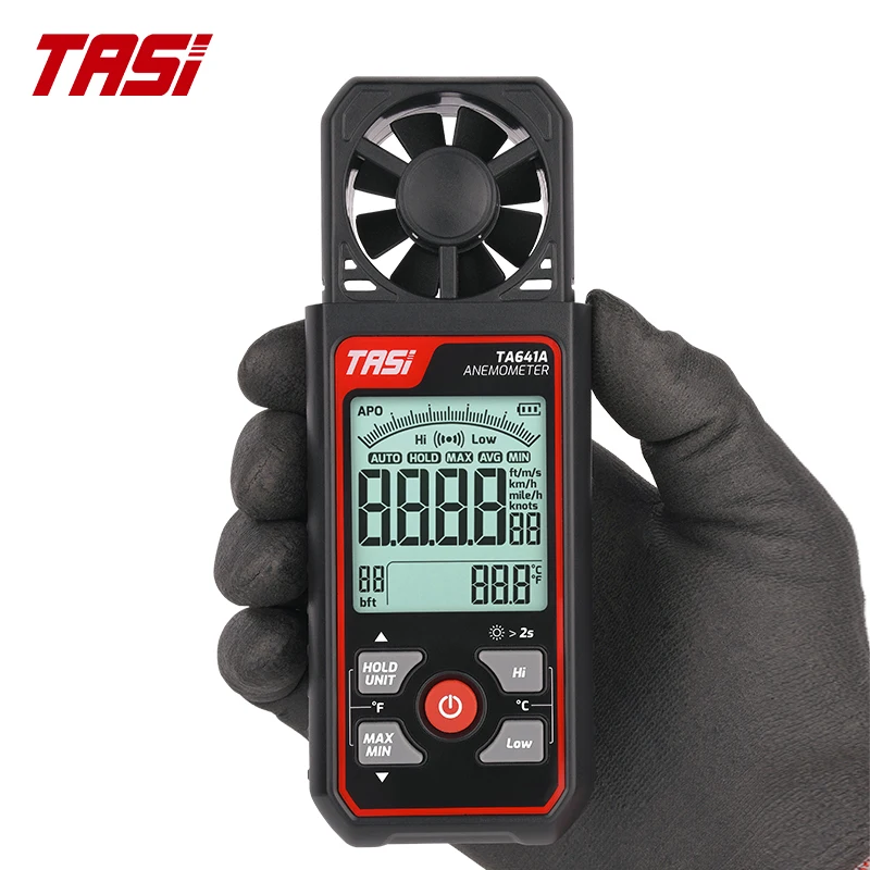 Tasi Ta641a Ta641b Anemômetro Digital Portátil Medidor de Velocidade do Vento Medidor de Vento Anemometro 30 m s Vento Frio Display Lcd