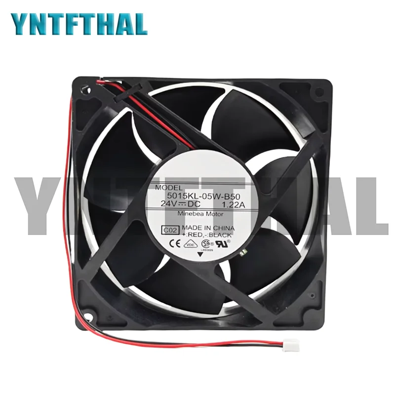 

Genuine 5015KL-05W-B50 C02 DC 24V 1.22A 127x127x38mm 2-Wire Server Cooler Fan
