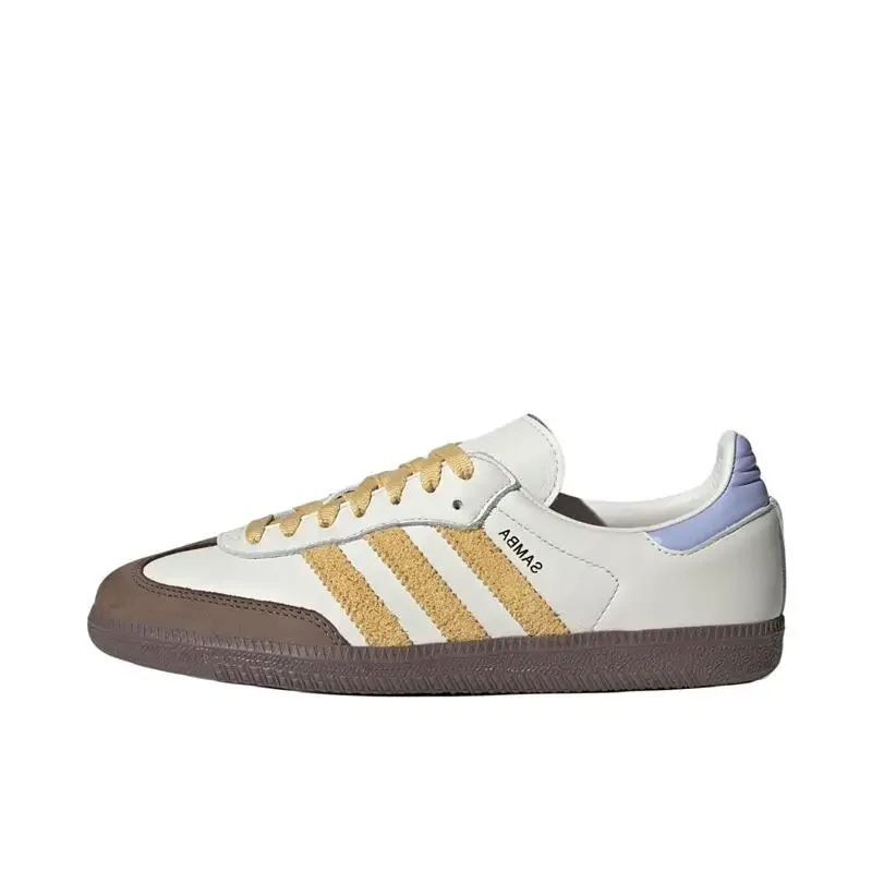 Adidas Originals Samba OG Yellow White Men's and Women's Sport Retro Anti-slip Wear-resistant Board Shoes German Training Shoes