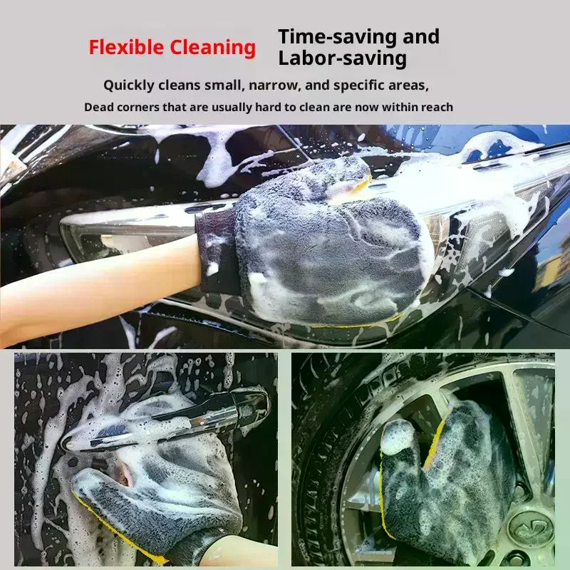 Car Detailing Brush - 1/2 Pcs Microfiber Car Washing Glove