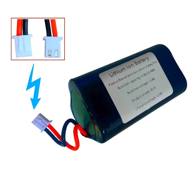 18650 lithium battery 10.8V 3000mah 18650 series mini fascia gun rechargeable battery pack