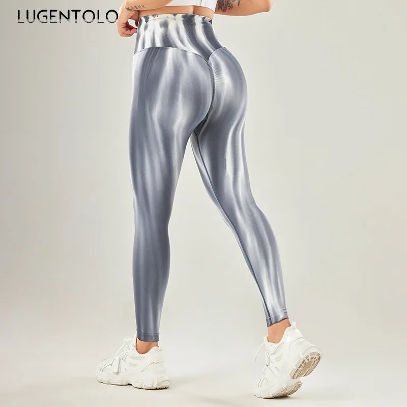 Frauen Sport Leggings Turnhose Stretch Tie-Dye hohe Taille dünn sexy Hüftlift Yoga Outdoor Joggen schnell trocknen Trainings kleidung