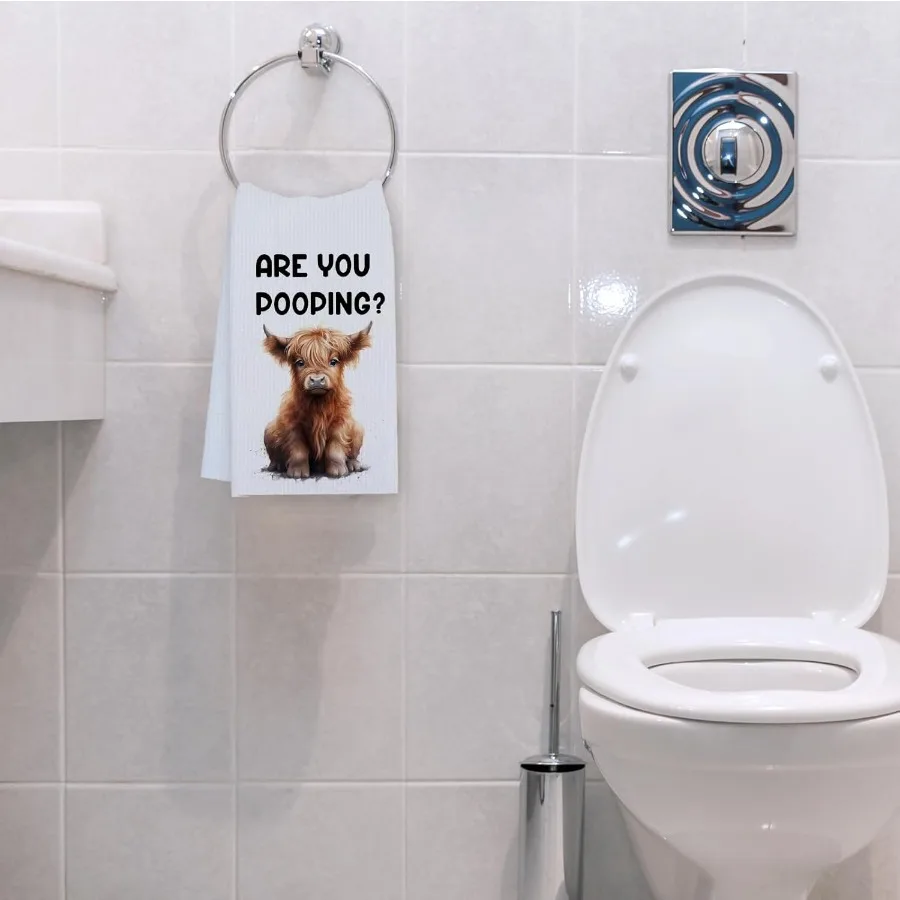 المرتفعات البقرة مناشف الحمام متعة للأم مزرعة ديكور هدايا لمحبي البقرة المناشف الزخرفية ماصة للمطبخ الحمام