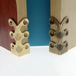 1PC Chinese Style Brass Corner Brackets for Jewelry Wooden Box Antique Furniture Corner Protector Decorative Corner Guard