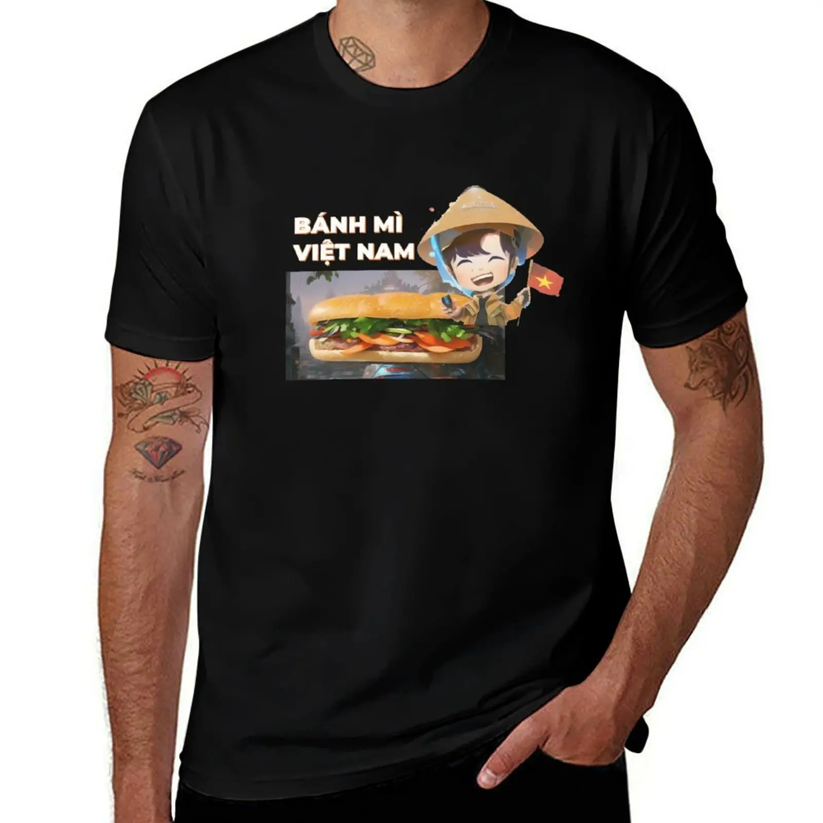 

T-Shirt shirts for t man cotton shirts Nam pack food Viet man men for t mi Banh