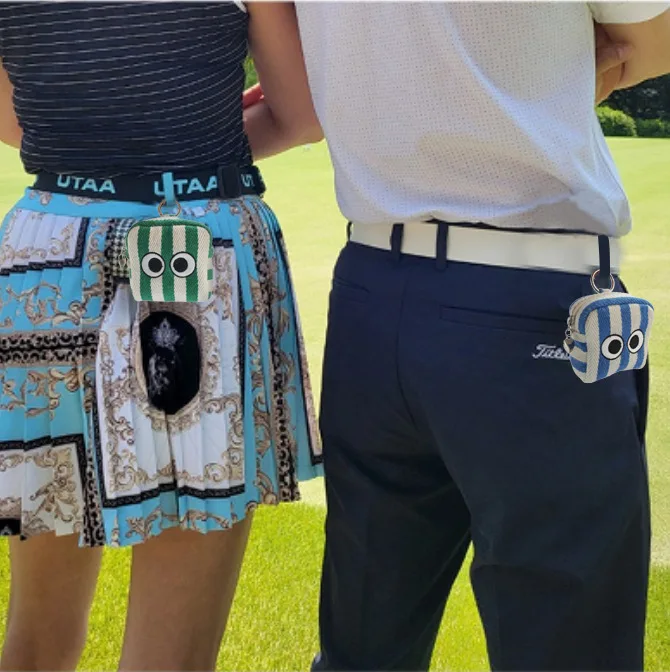 Cute Golf Bag Summer Stripes Big Eyes Storage Bag Mini Bag