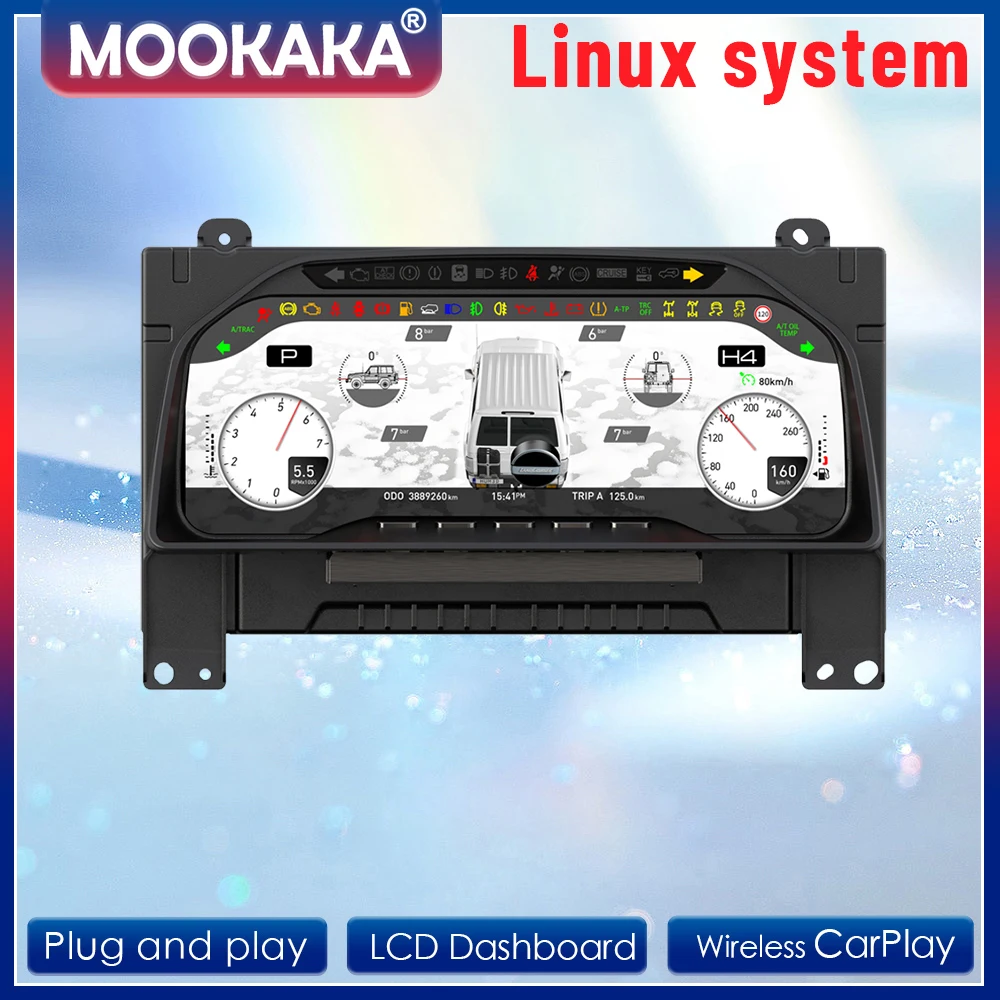 Car Digital Cluster Virtual Cockpit For Toyota Land Cruiser LC70/71/76 2007-2024 Dashboard Instrument Speed Meter Screen Linux