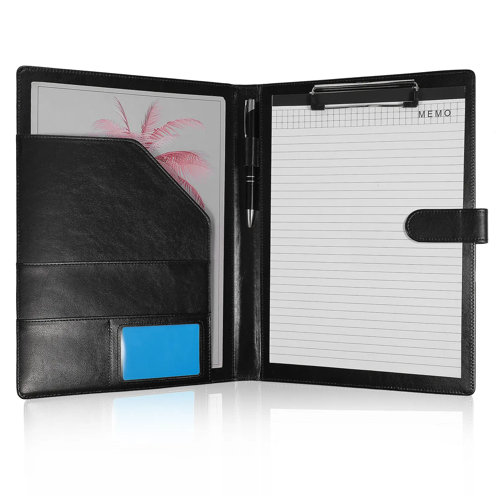 

Папка-портфолио А4 профессиональная, для документов юридического формата, с планшетом для записей, органайзер для блокнотов