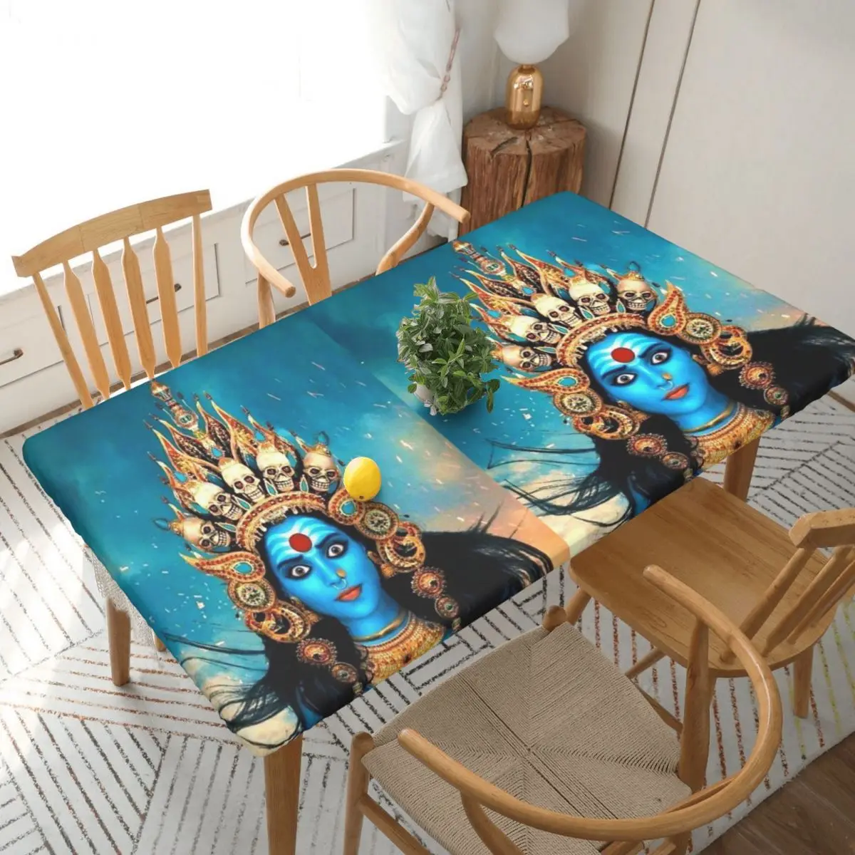 Cosmic Kali Ma - Hindu Goddess Of Destruction Custom Rectangular Tablecloth Waterproof Table Cover for Dining Events Table Cloth