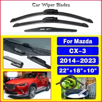 Para Mazda CX-3 CX3 2014 - 2023 limpiaparabrisas de coche limpiaparabrisas delantero trasero cepillos de ventana accesorios de coche 22 ""18"" 10""