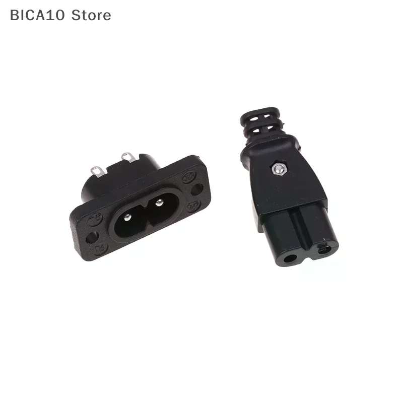 【CCA10】8-shaped Plug Socket C8 Male Power Socket Female Plug Power Outlet Embedded Electric Connector 35mm*15mm AC 2.5A 250V