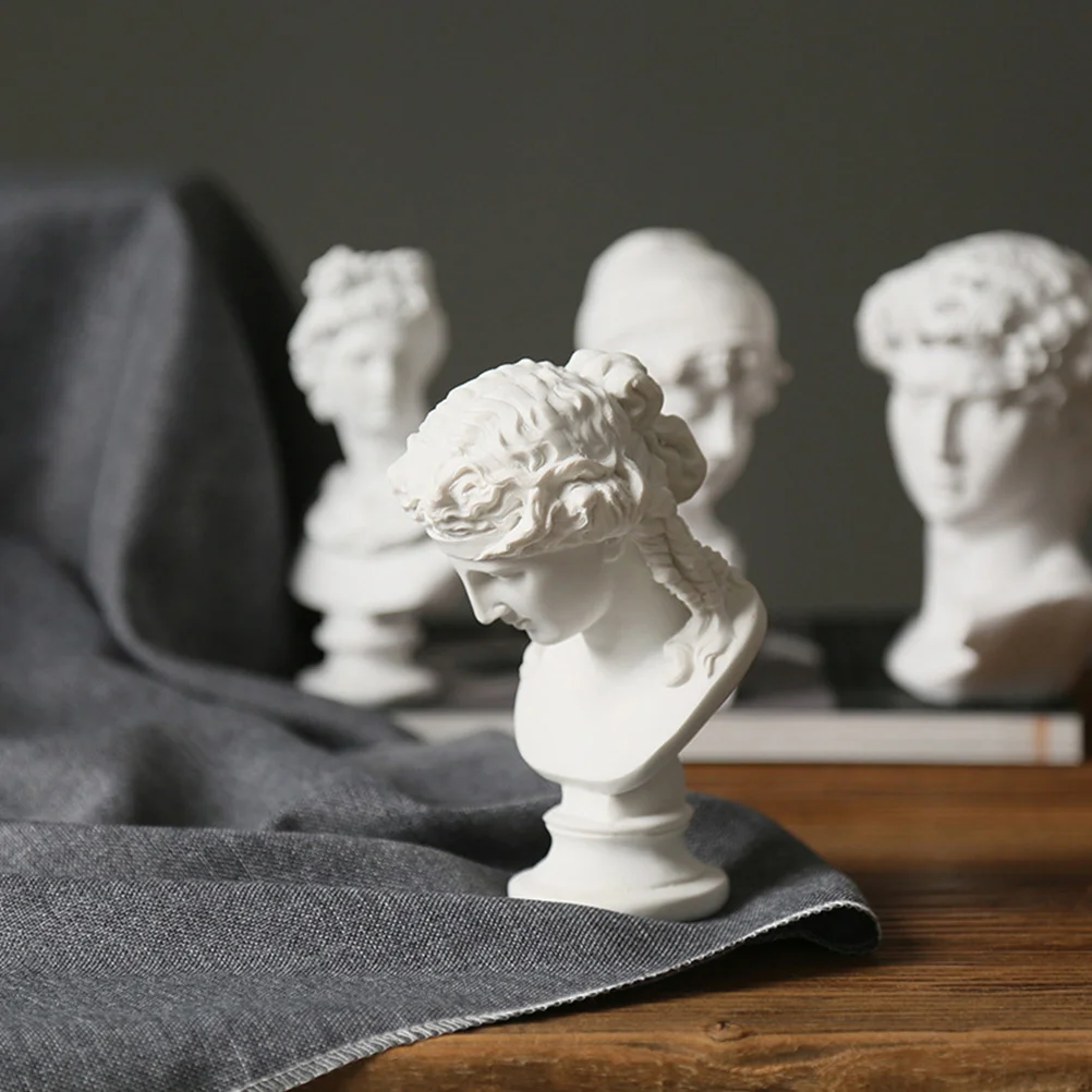 

1Pcs Elegant Female Resin Mythology Sculpture White Desktop Decoration Home Ornaments Desktop Ornament Female Sculpture