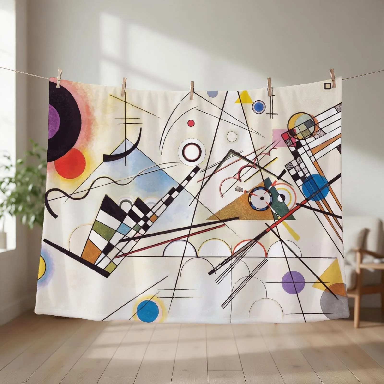 Wassily Kandinsky | Composition VIII Throw Blanket couch cozy soft plush fuzzy picnic outdoor blanket