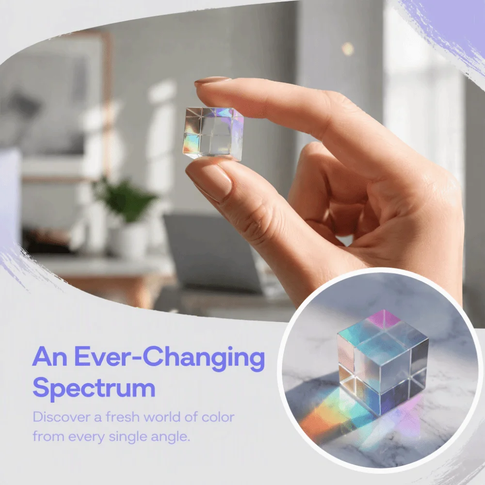Optical Artificial Crystal Optical Glass Prism Cube 15x15mm Optical Glass X Cube Prism Color Cube Prism Home Decor