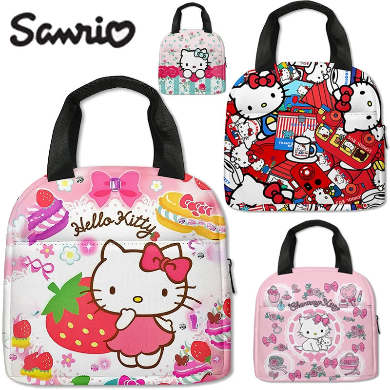 

Сумка для пикника Sanrio с милым принтом серии Hello Kitty для учеников начальной школы, сумка для льда, детские сумки для обеда, приносит блюда