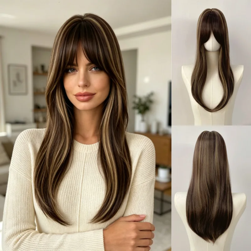 Overseas popular fashion matte silk top replacement piece for covering gray hair, highlighting, and straightening, rose net