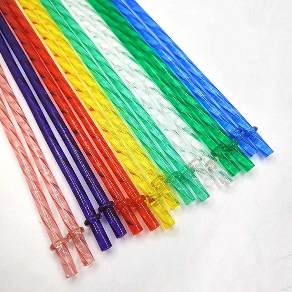 Reusable ECOZEN Straws Party Supplies Multi-color Plastic Drinking Straws With Clasps Recycling Large Diameter Straw for Kids