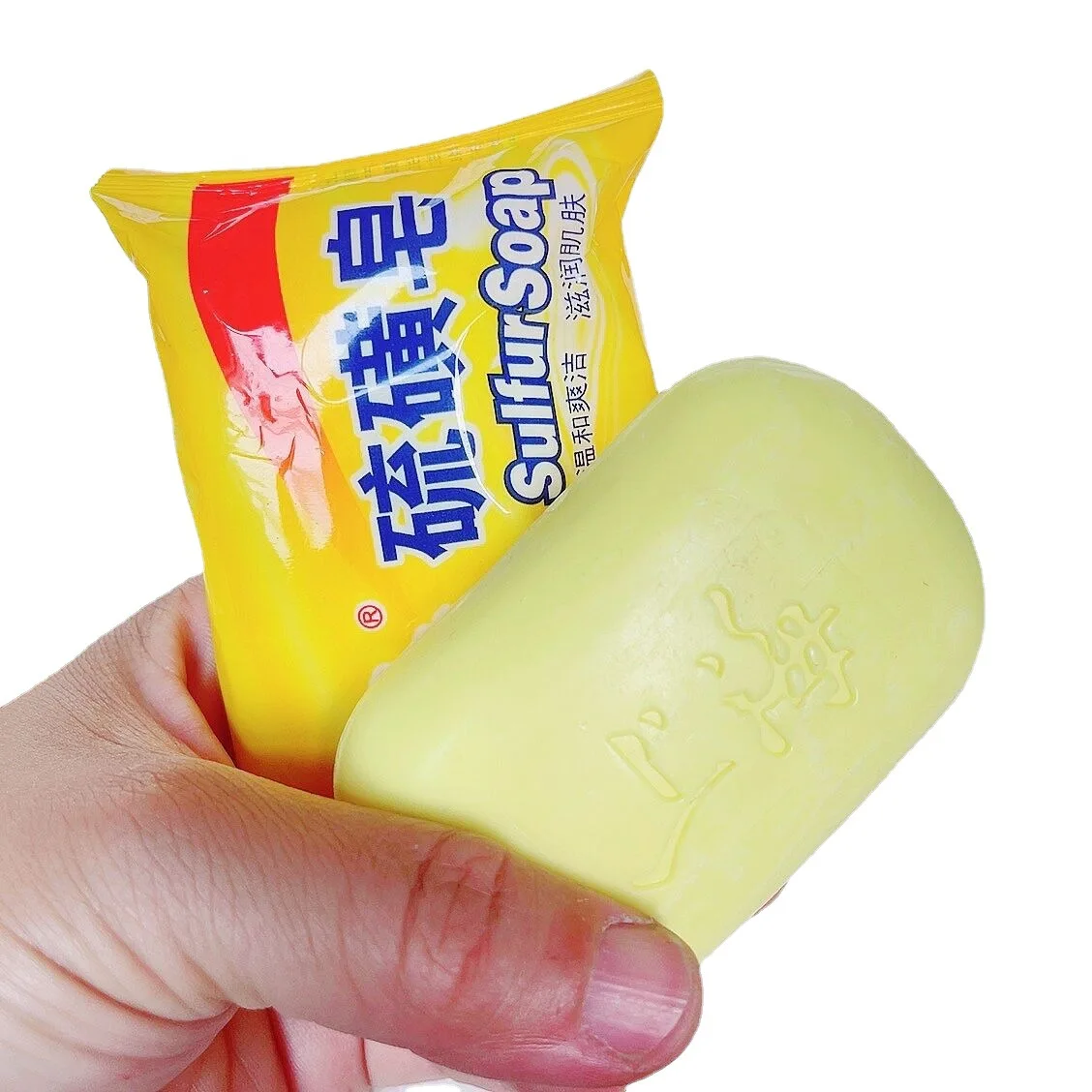 85g Shanghai Sulfur Soap 4 Skin Conditions Acne Psoriasis Seborrhea Eczema Anti Fungus Healthy Cleaner Bath Shower Accessories