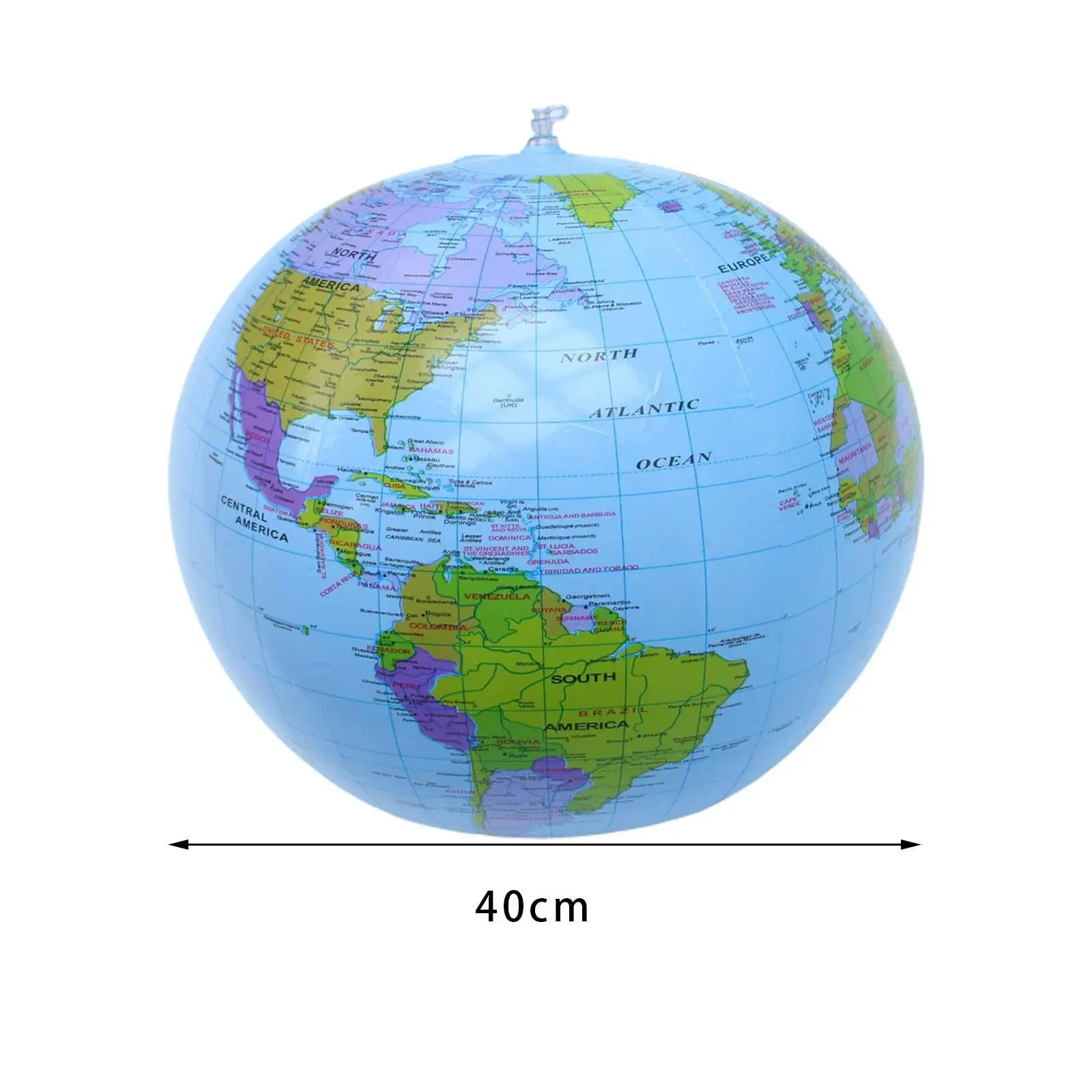 팽창식 지구 글로브, 지리를 읽기 쉬움, 40cm 글로브 지도, 비치 볼, 학교 어린이 놀이 교사 학습, 성인 어린이