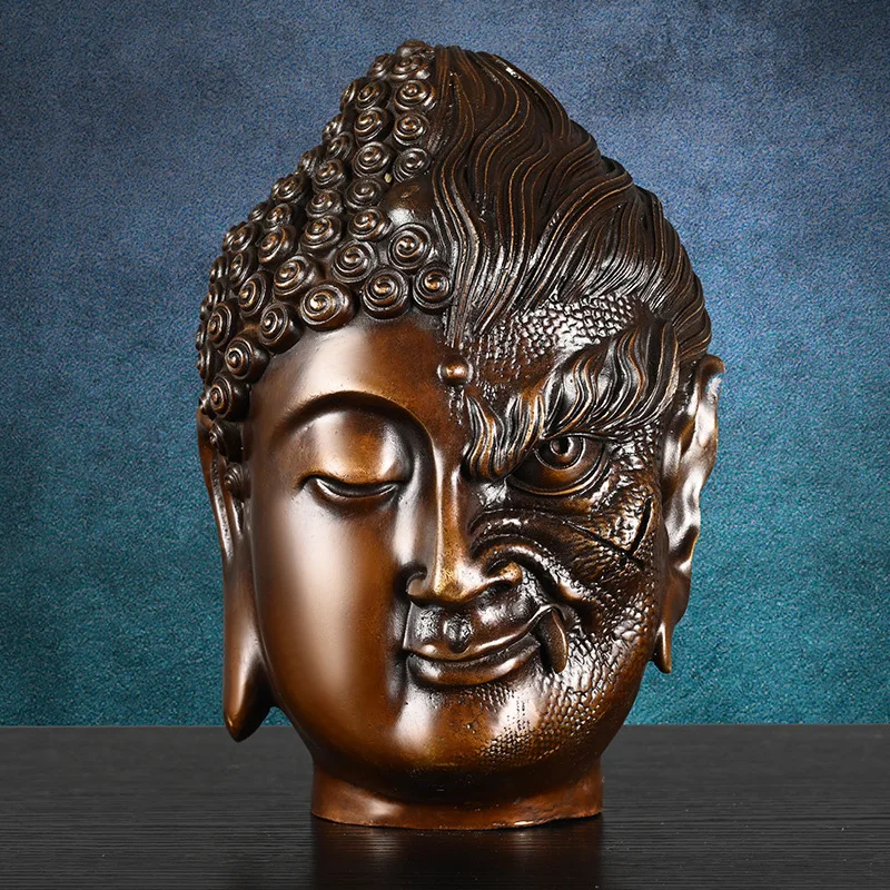 Copper Buddha Demon One Thought God Demon Copper Half Buddha Half