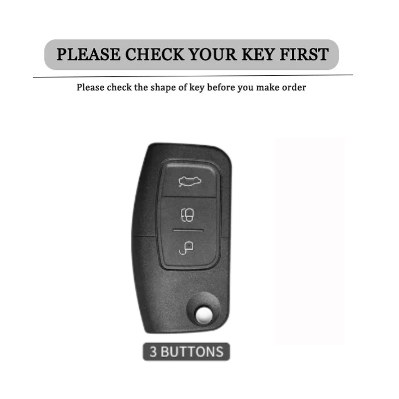 TPU-Auto-Klappschlüsselhülle für Ford Fiesta MK7 Focus 2 C-Max Ecosport S-Max Fusion Mondeo Keyless Protector Shell Zubehör – Detail 1