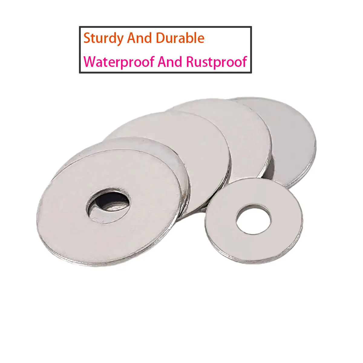 304 Stainless Steel Flat Washers Round Metal Gaskets Extra Large Thickened Washers M3-M10 Assortment