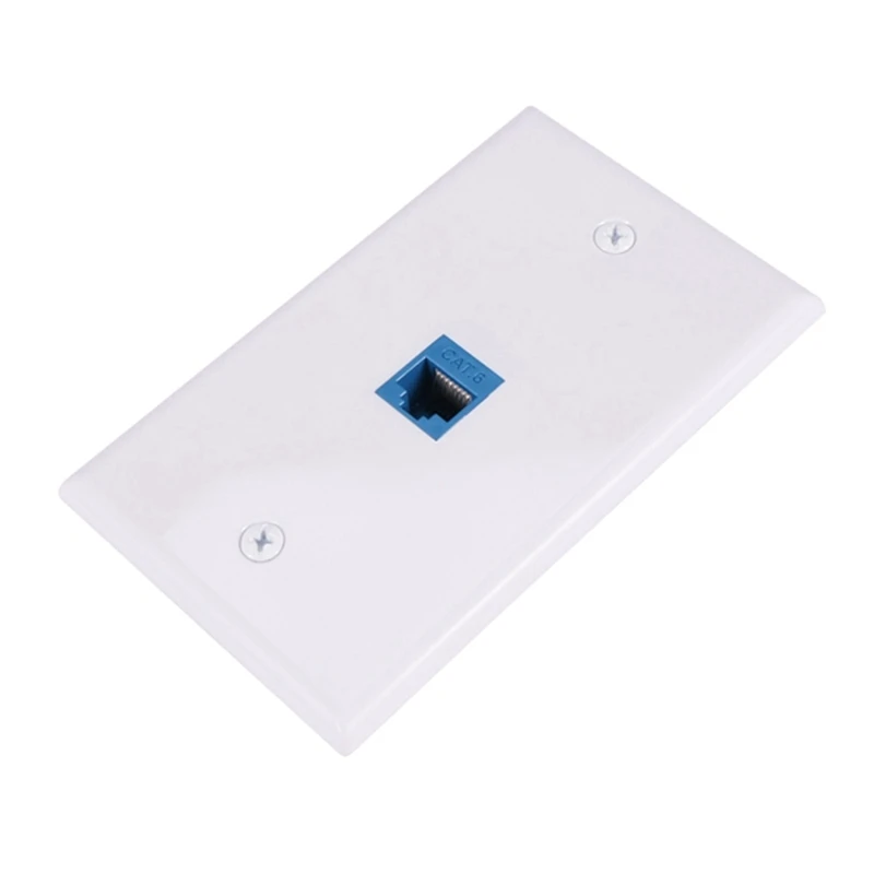 5Pcs Cat6 Ethernet Wall Plate Outlet 1 Port RJ45 Network Female To Female Wall Coupler Jack Plate Easy To Use