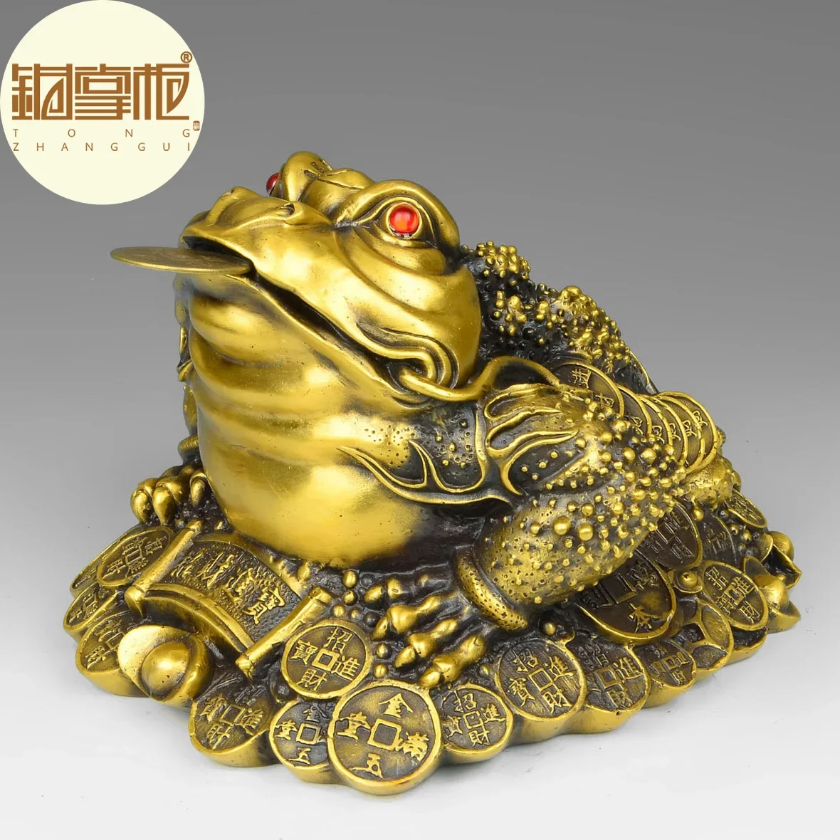 A copper toad lucky decoration three foot toad cicada decoration Feng Shui gift opening moveroom Art Statue