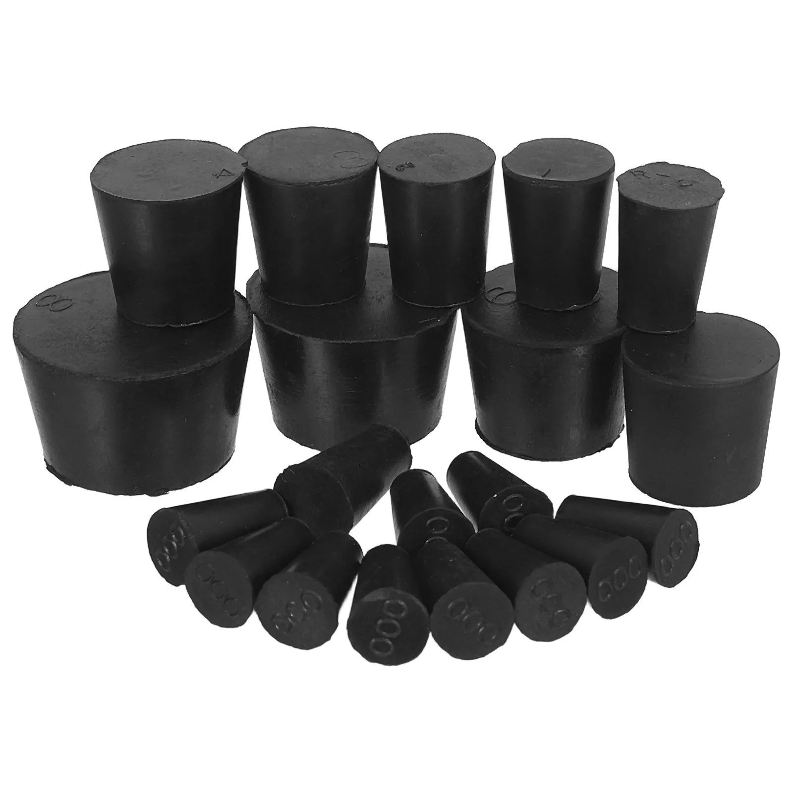 20Pcs Rubber Stoppers Tapered Universal Soft Sealing Plugs for Lab Tubes Bottles Flask Chemical Experiment Use - view 3