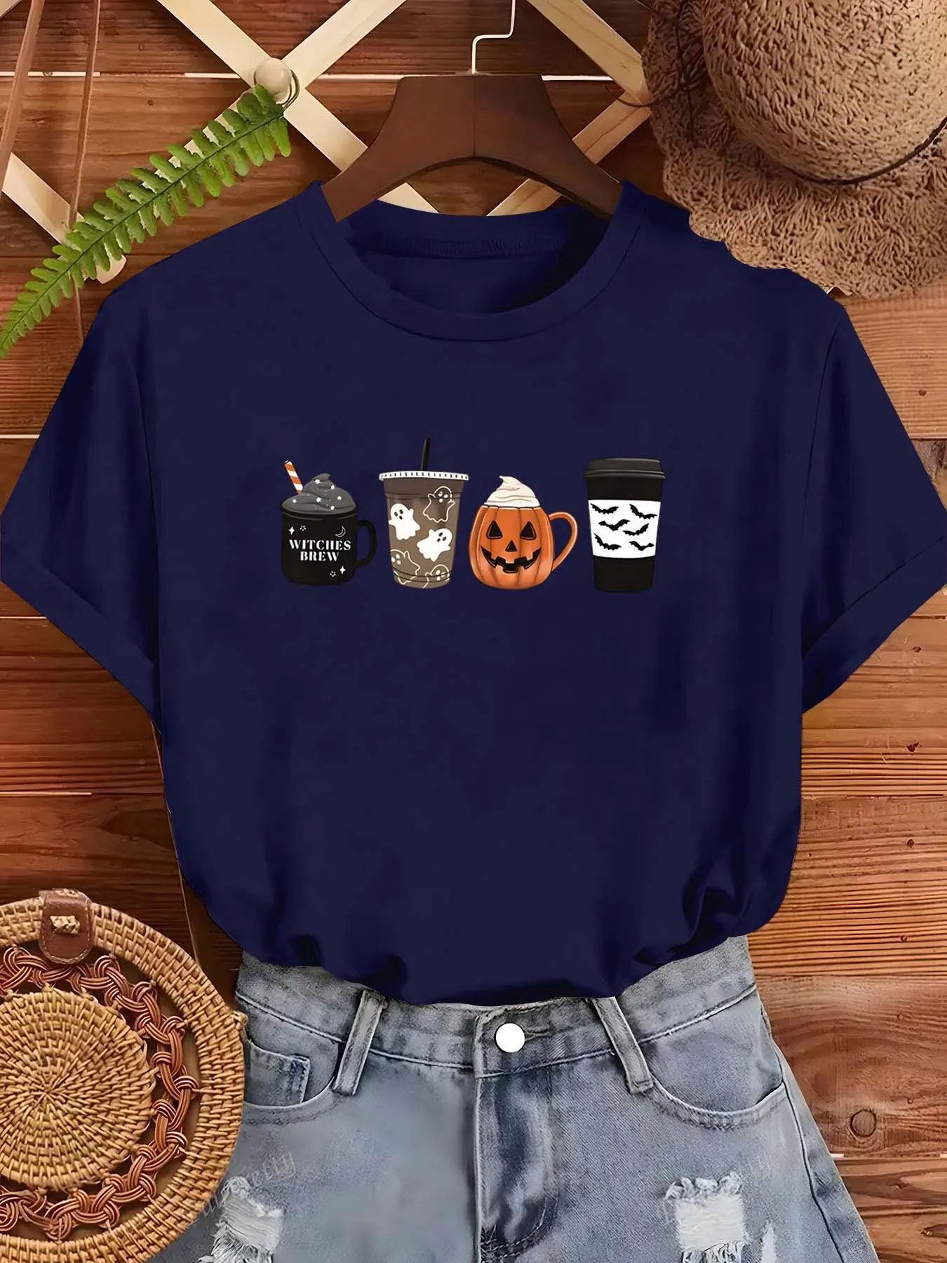 Plus Size Halloween Themed  Pattern Dress For Women Elegant Fashion Item With Festive And Playful Vibe Perfect