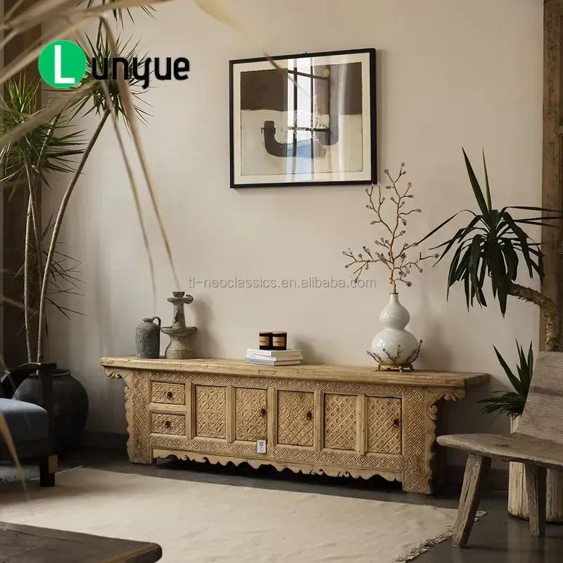 Antique Wood Carving Cabinet Solid Wood Handmade Eco Friendly Furniture For Home Hotel Living Room Bar Wholesale Decor