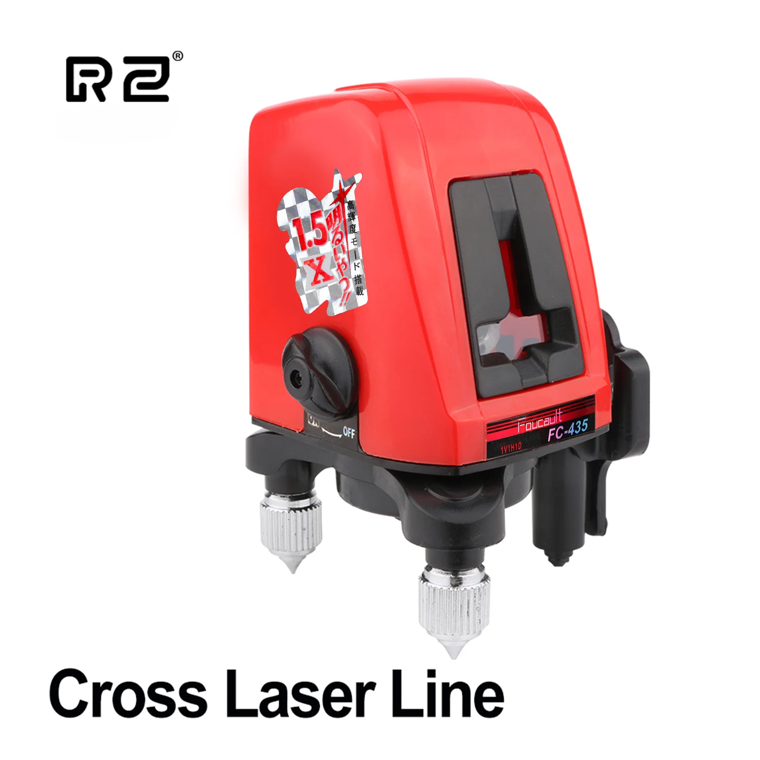 RZ Laser Level 2 Lines Self-Leveling 360° Horizontal Vertical Cross Red Laser Beam Line Indoor Outdoor Construction Tool 435