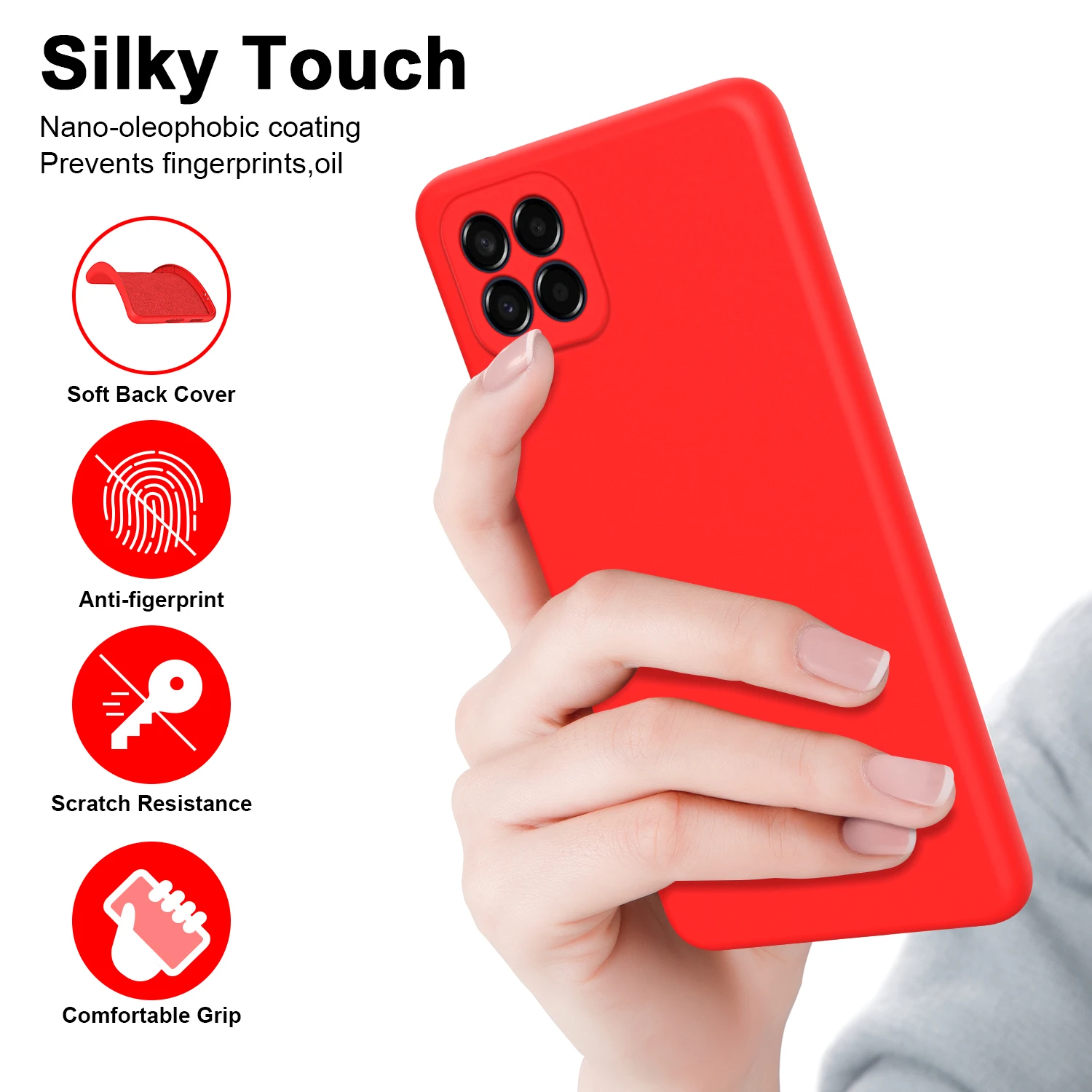 Luxus Original Telefon Fall für Samsung A12 M12 F12 Flüssigkeit Silikon Fundas Für Galaxy A12 4G 5G Kamera Schutzhülle fall – Detail 3